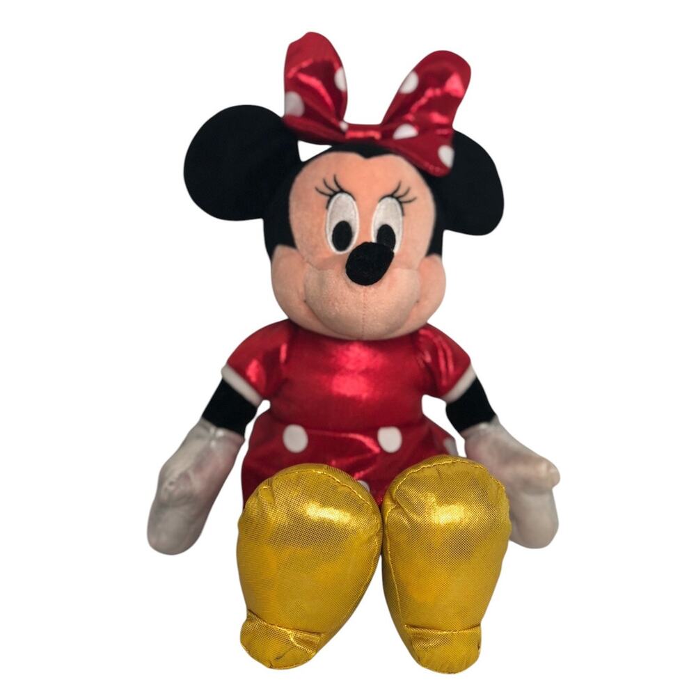 Disney TY Sparkle Minnie Mouse Stuffed Soft Cuddle Plush Stuffed Toy 15"